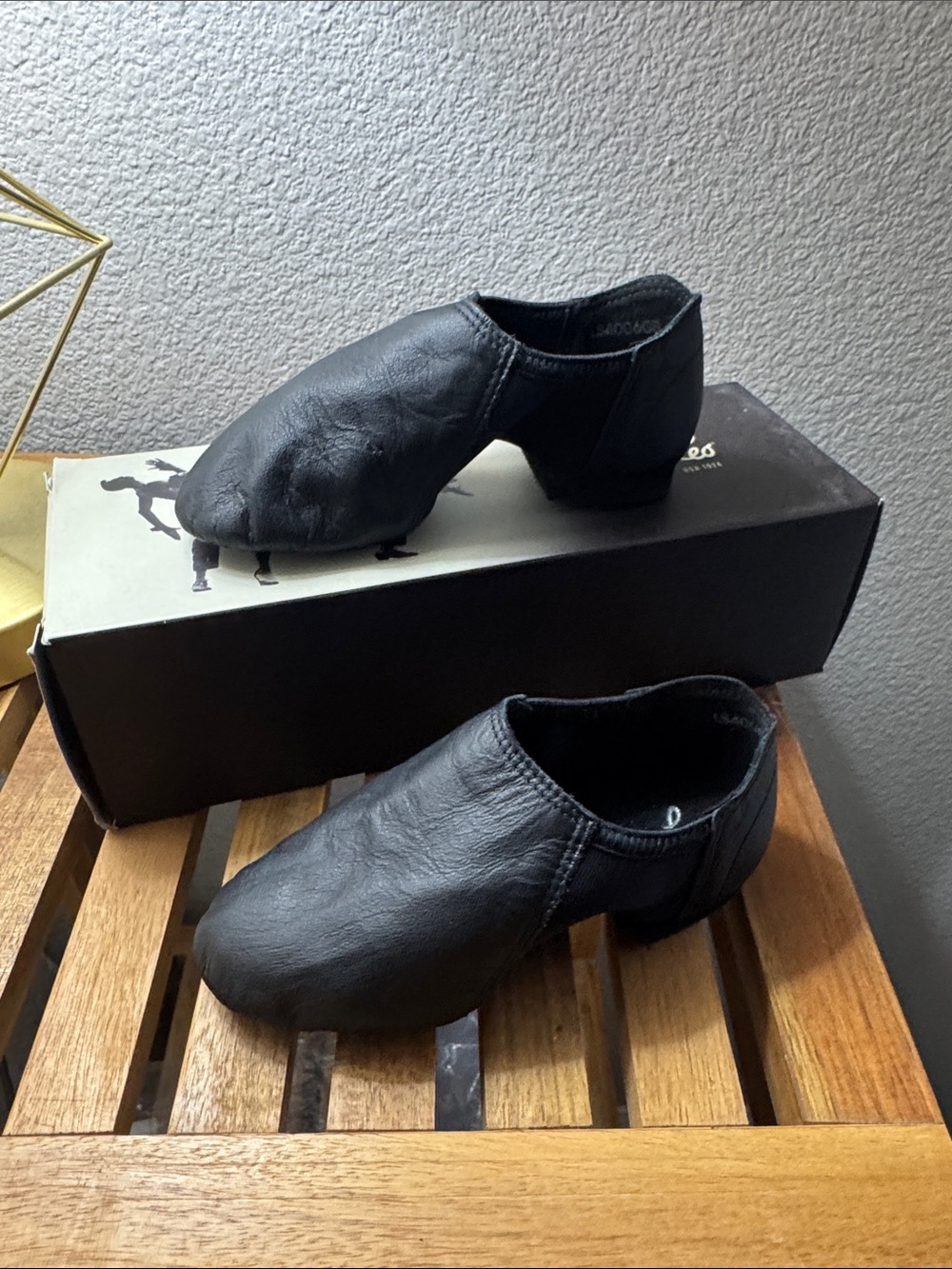 Black Leather Jazz Shoes - NEW by Leo: Adult and Child sizes available